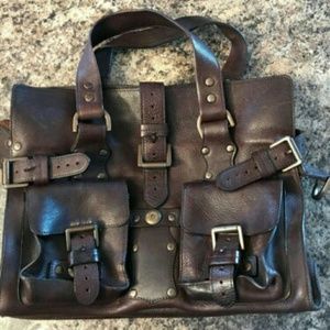 Authent Vintage Chocolate Leather Mulberry Handbag